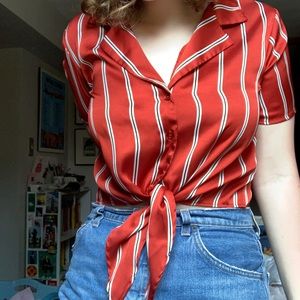 Sexy silky knot top.